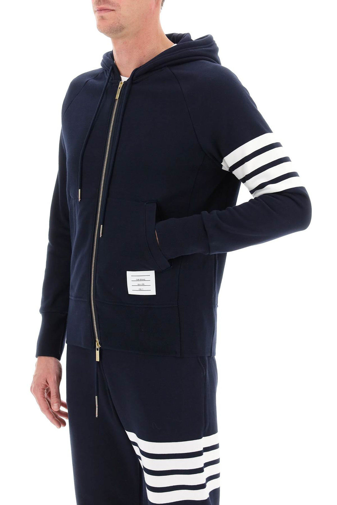 4 Bar Zip Up Hoodie - Thom Browne - Men