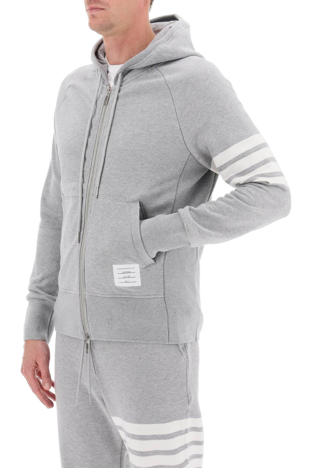 4 Bar Zip Up Hoodie - Thom Browne - Men