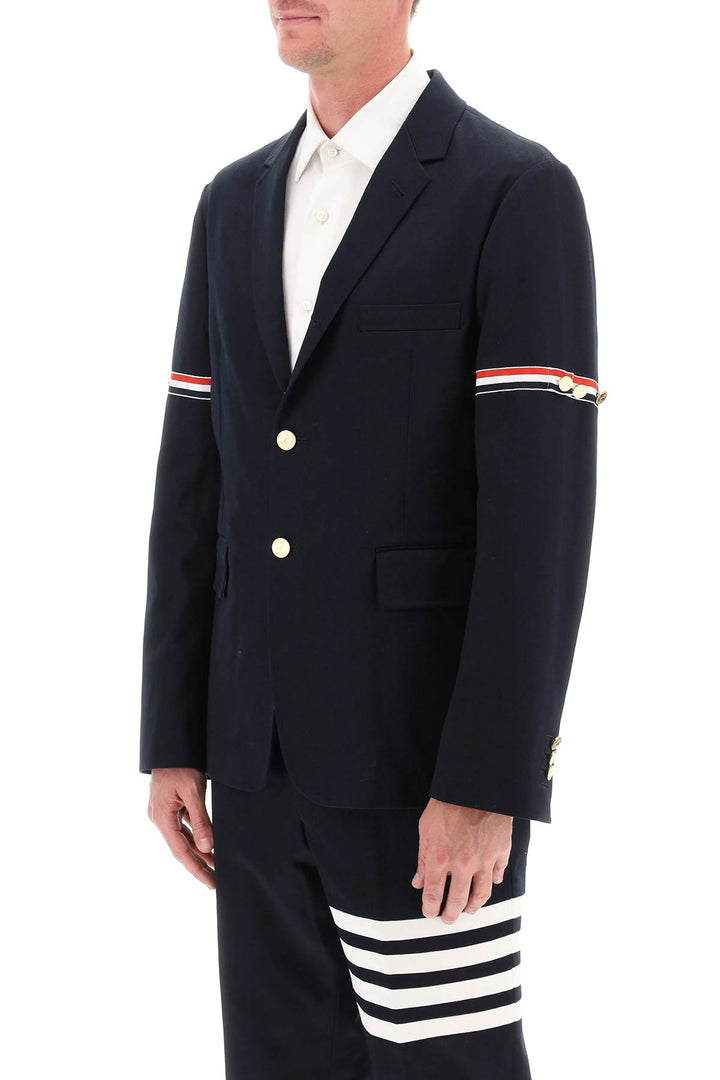 Deconstructed Jacket With Tricolor Bands - Thom Browne - Men