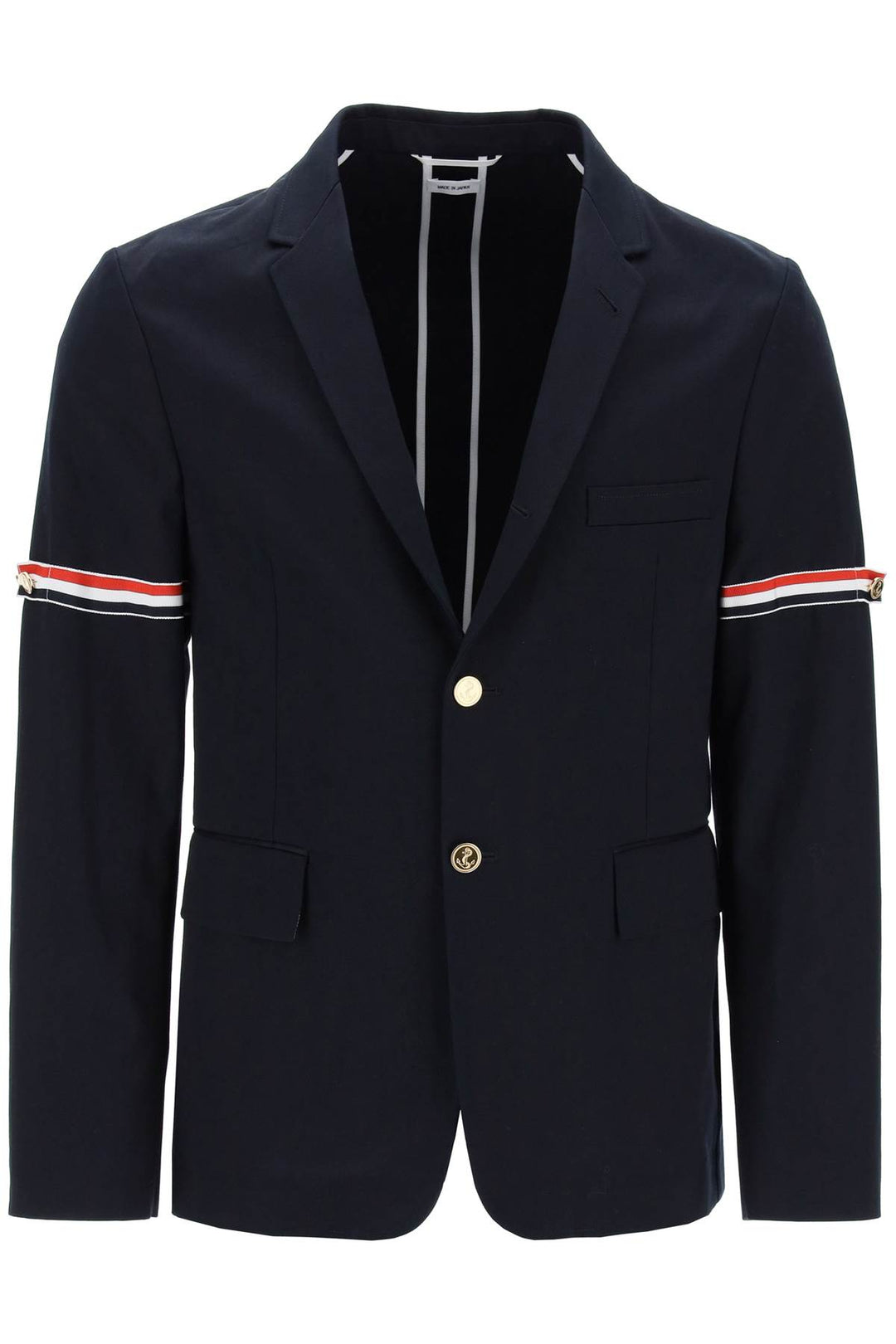 Deconstructed Jacket With Tricolor Bands - Thom Browne - Men