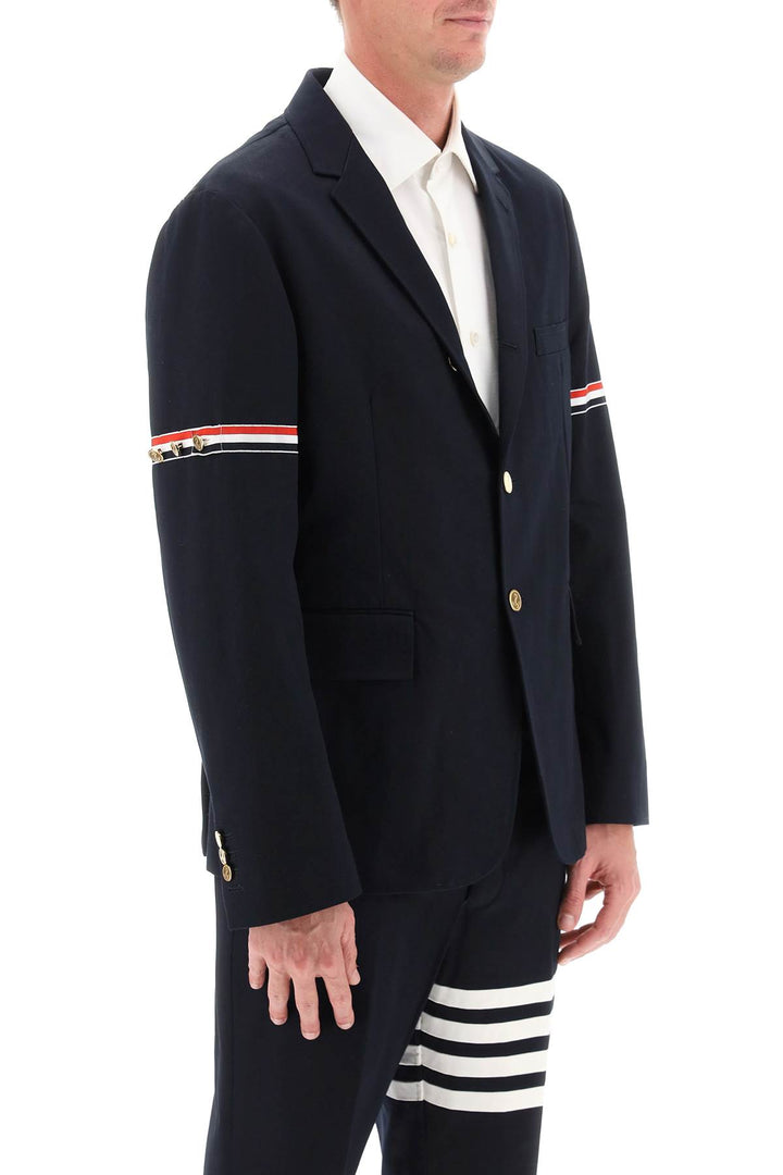 Deconstructed Jacket With Tricolor Bands - Thom Browne - Men