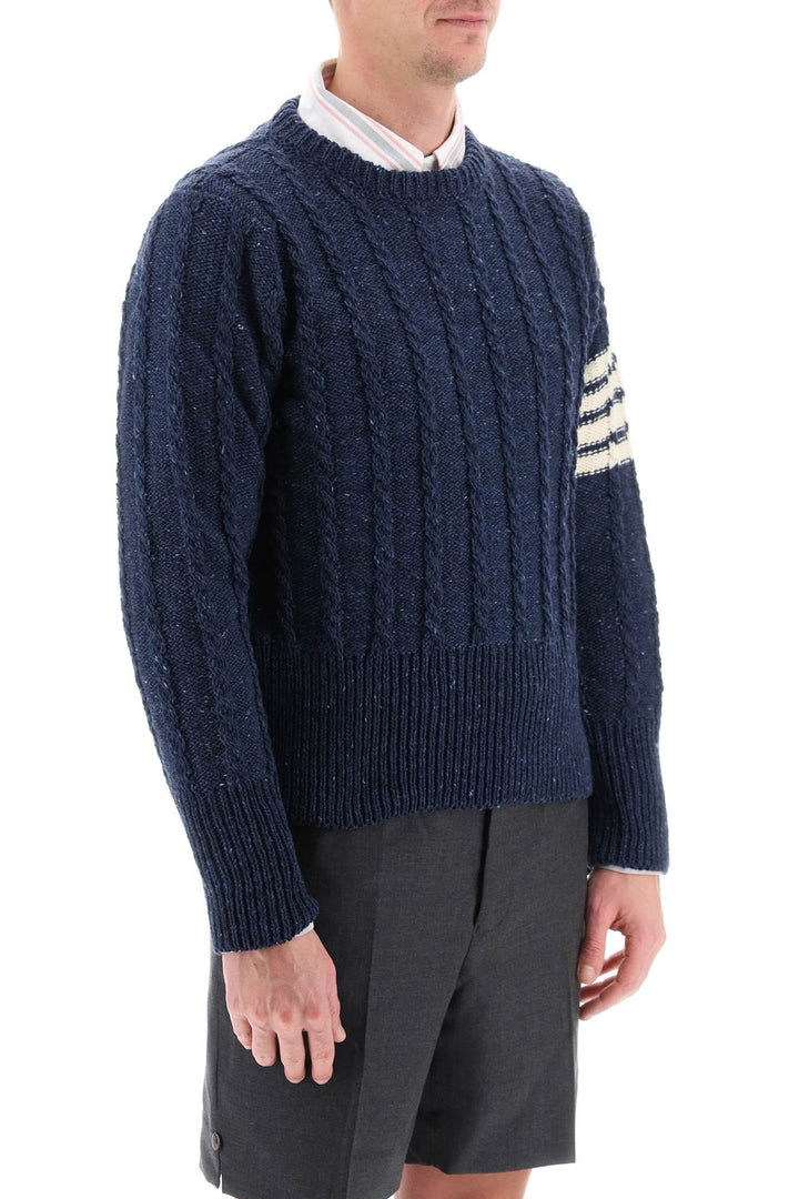 4 Bar Sweater In Aran Knit - Thom Browne - Men