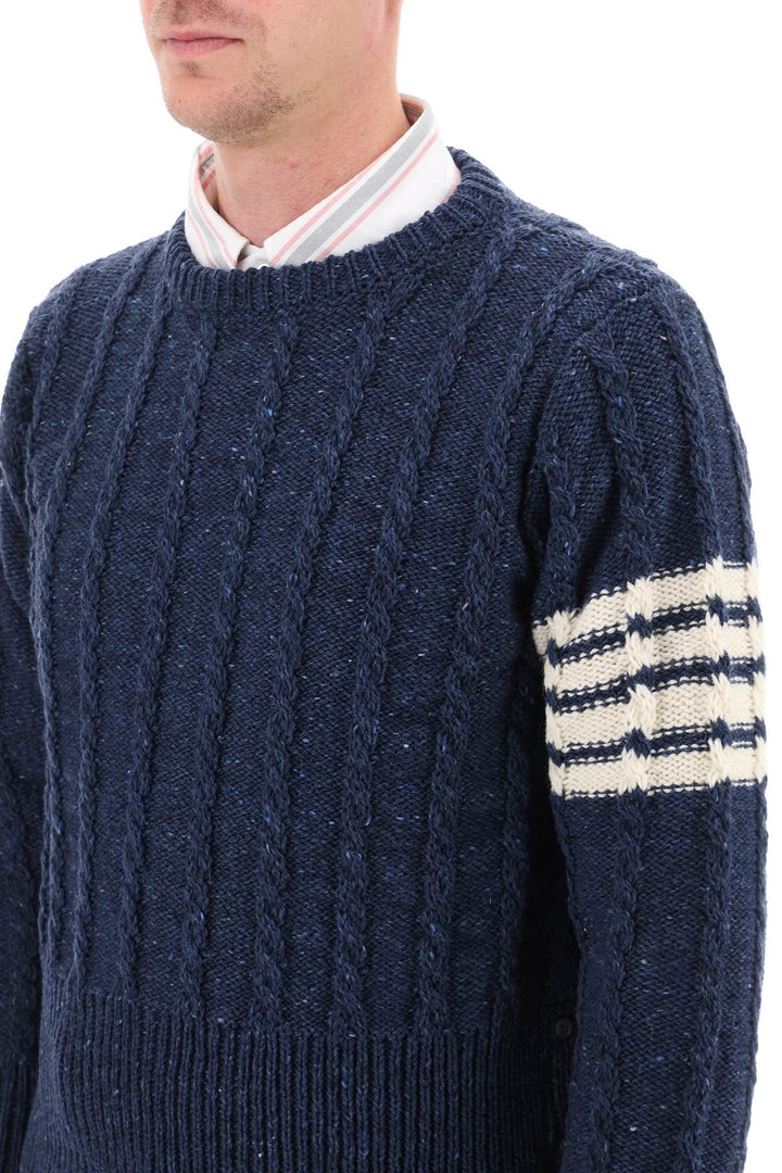 4 Bar Sweater In Aran Knit - Thom Browne - Men