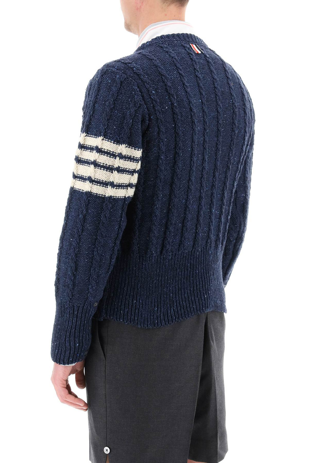 4 Bar Sweater In Aran Knit - Thom Browne - Men