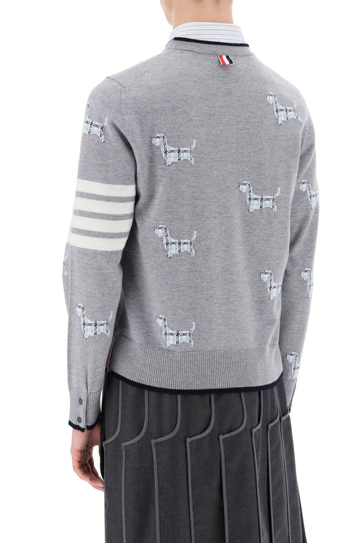 4 Bar Sweater With Hector Pattern - Thom Browne - Men