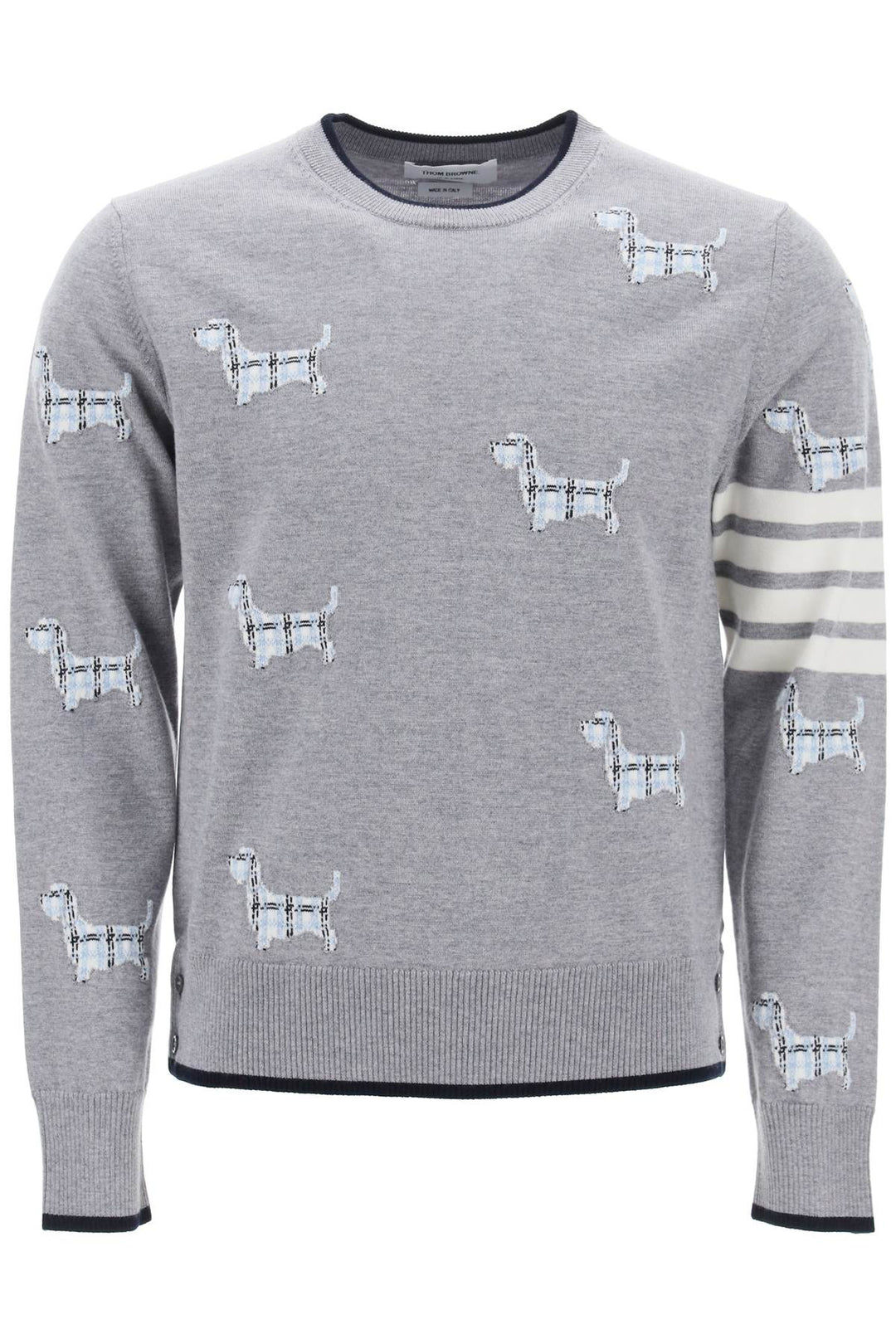 4 Bar Sweater With Hector Pattern - Thom Browne - Men