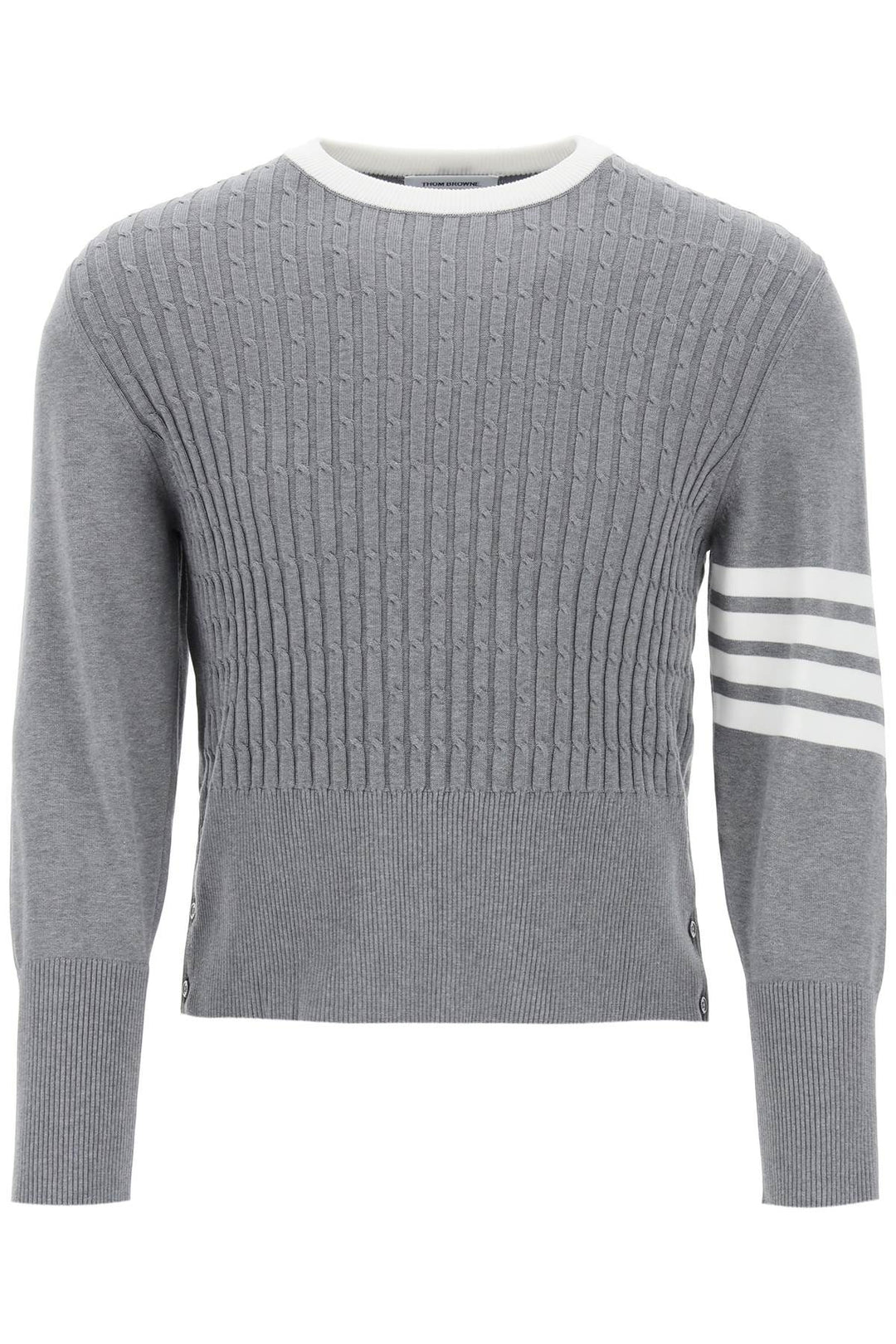 Placed Baby Cable 4 Bar Cotton Sweater - Thom Browne - Men