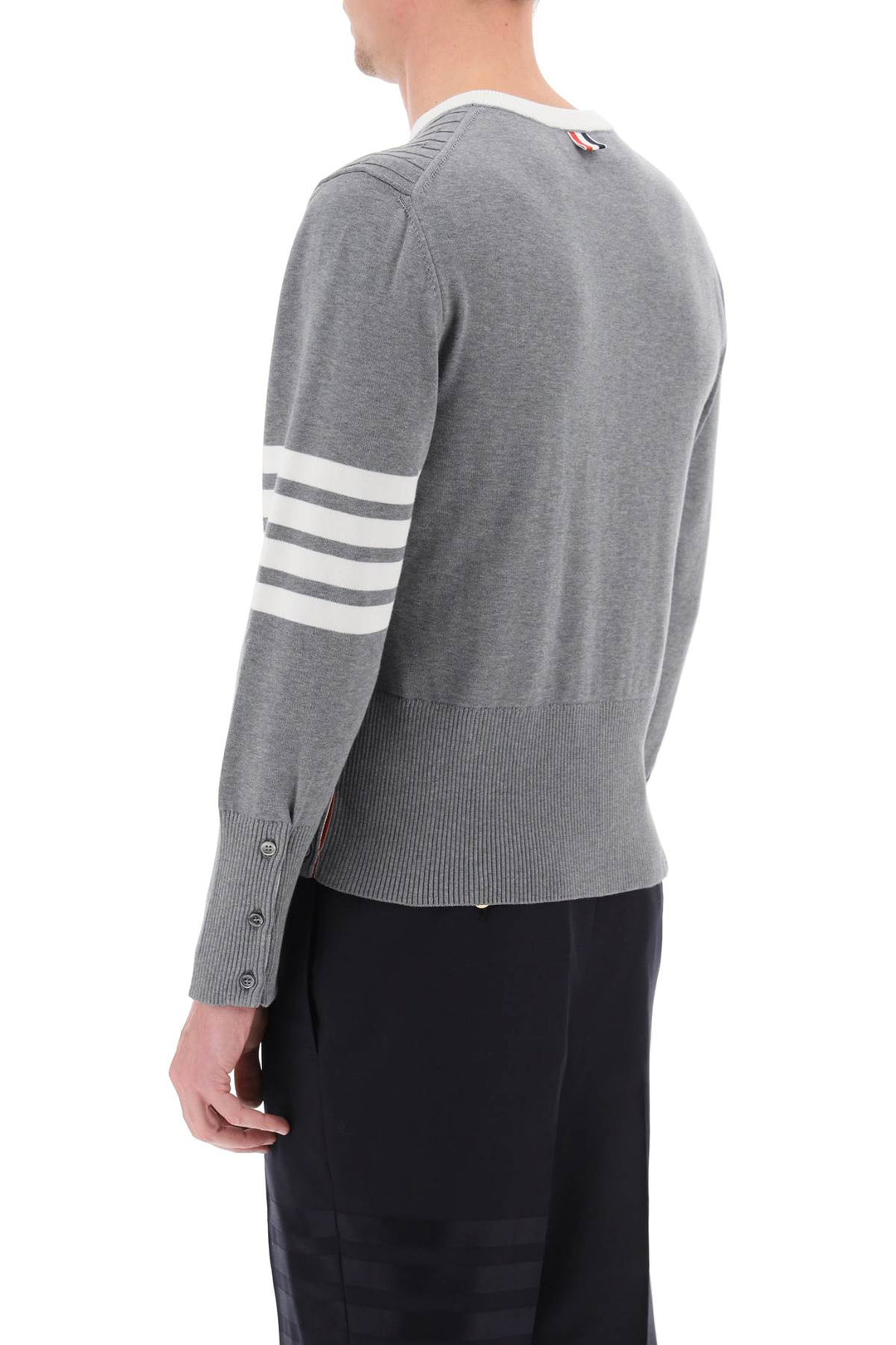 Placed Baby Cable 4 Bar Cotton Sweater - Thom Browne - Men