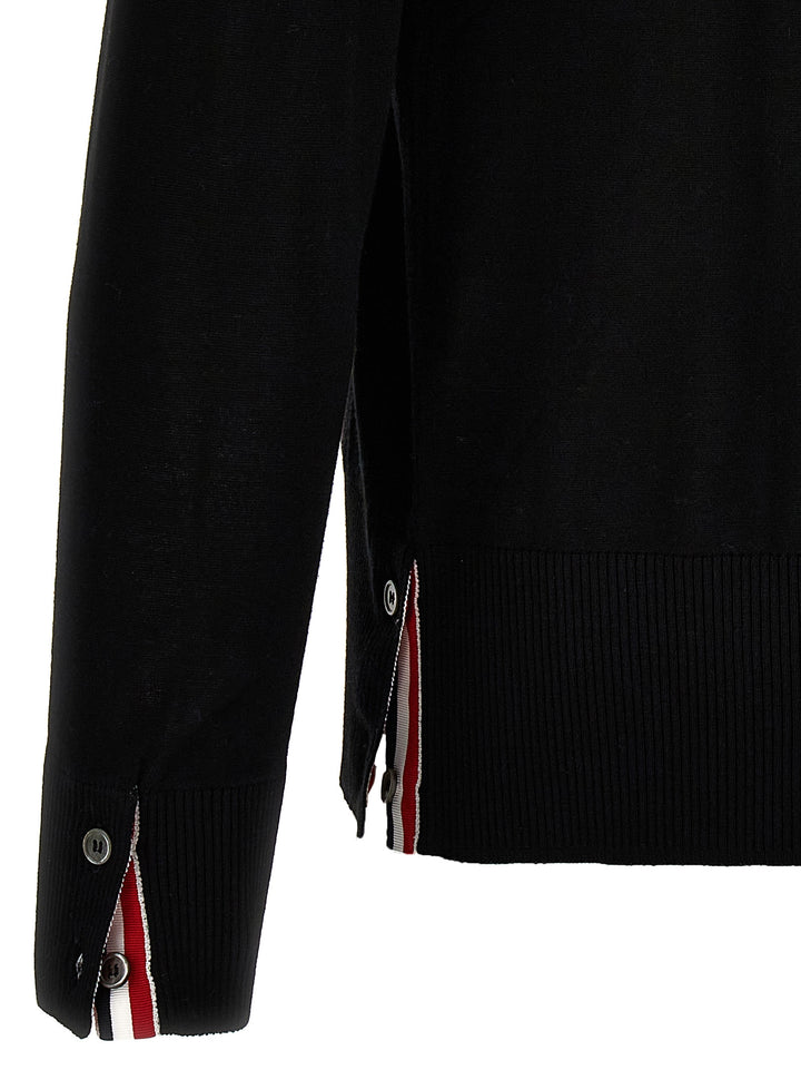 Thom Browne Merino Wool Cardigan Sweaters and Cardigans - Black | 1b6576627bd355fb1914f1a85b7113dc54c7578e