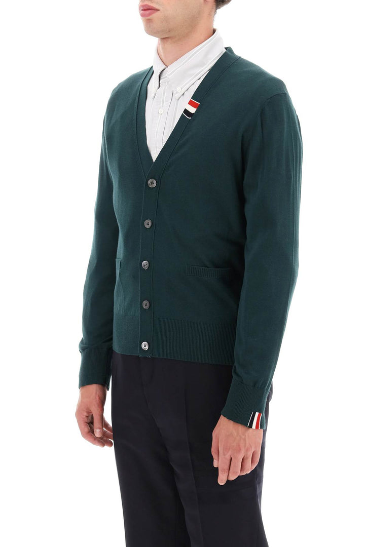 Merino Wool V Neck Cardigan - Thom Browne - Men