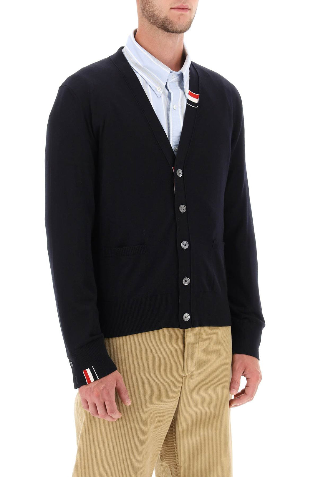 Cardigan With Tricolor Details - Thom Browne - Men