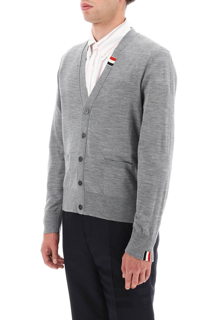 Merino Wool V Neck Cardigan - Thom Browne - Men