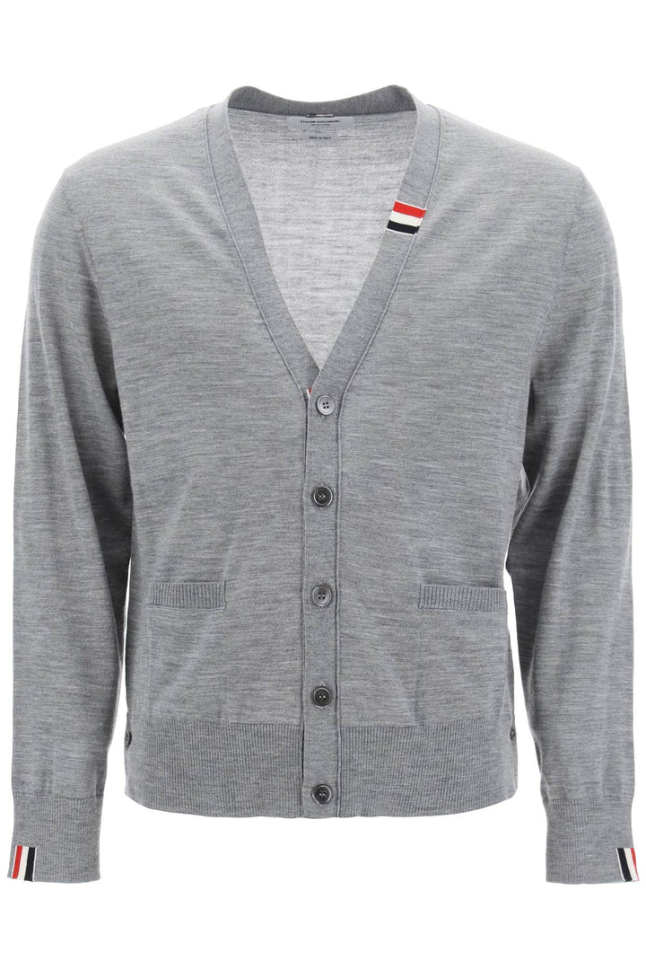 Merino Wool V Neck Cardigan - Thom Browne - Men