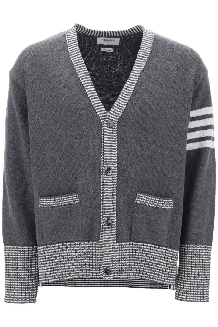 Cotton Cardigan With Hector Intarsia - Thom Browne - Men