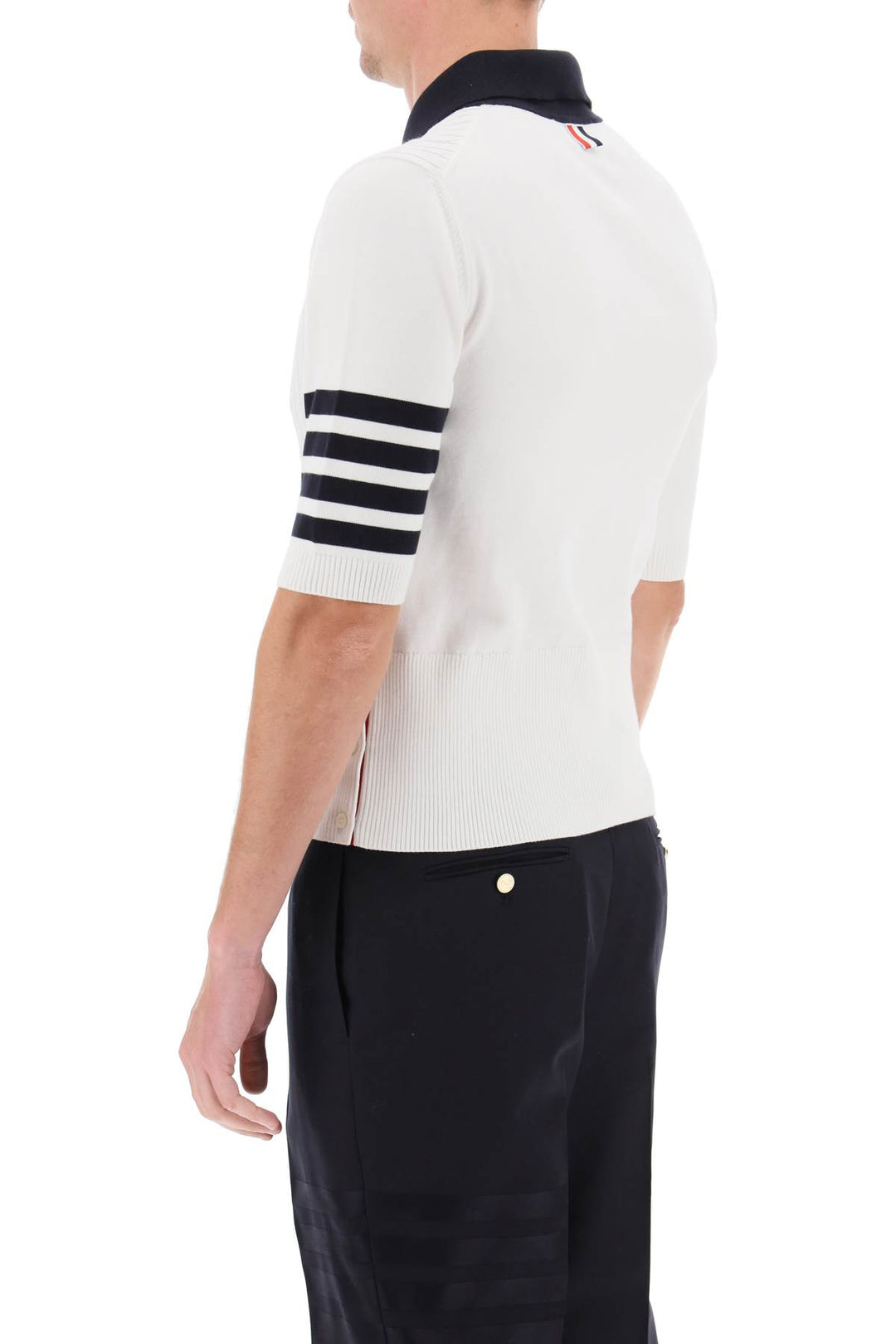 Placed Baby Cable 4 Bar Cotton Polo Sweater - Thom Browne - Men