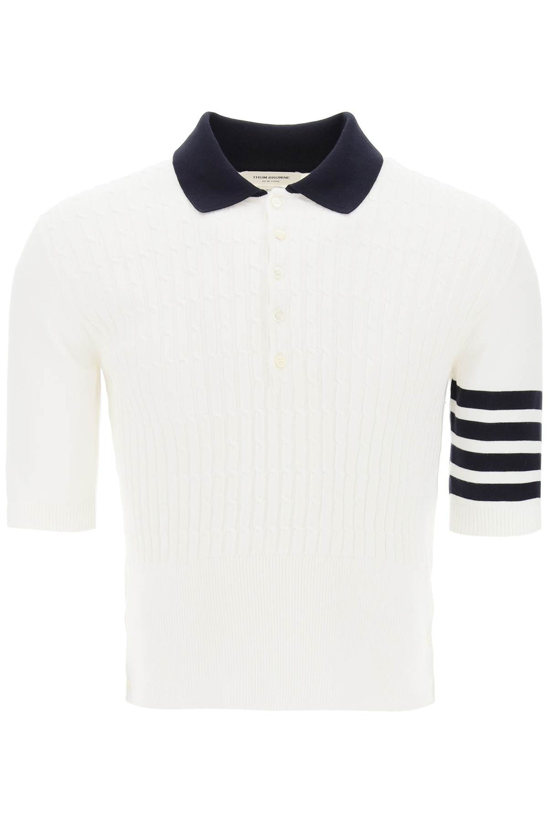 Placed Baby Cable 4 Bar Cotton Polo Sweater - Thom Browne - Men