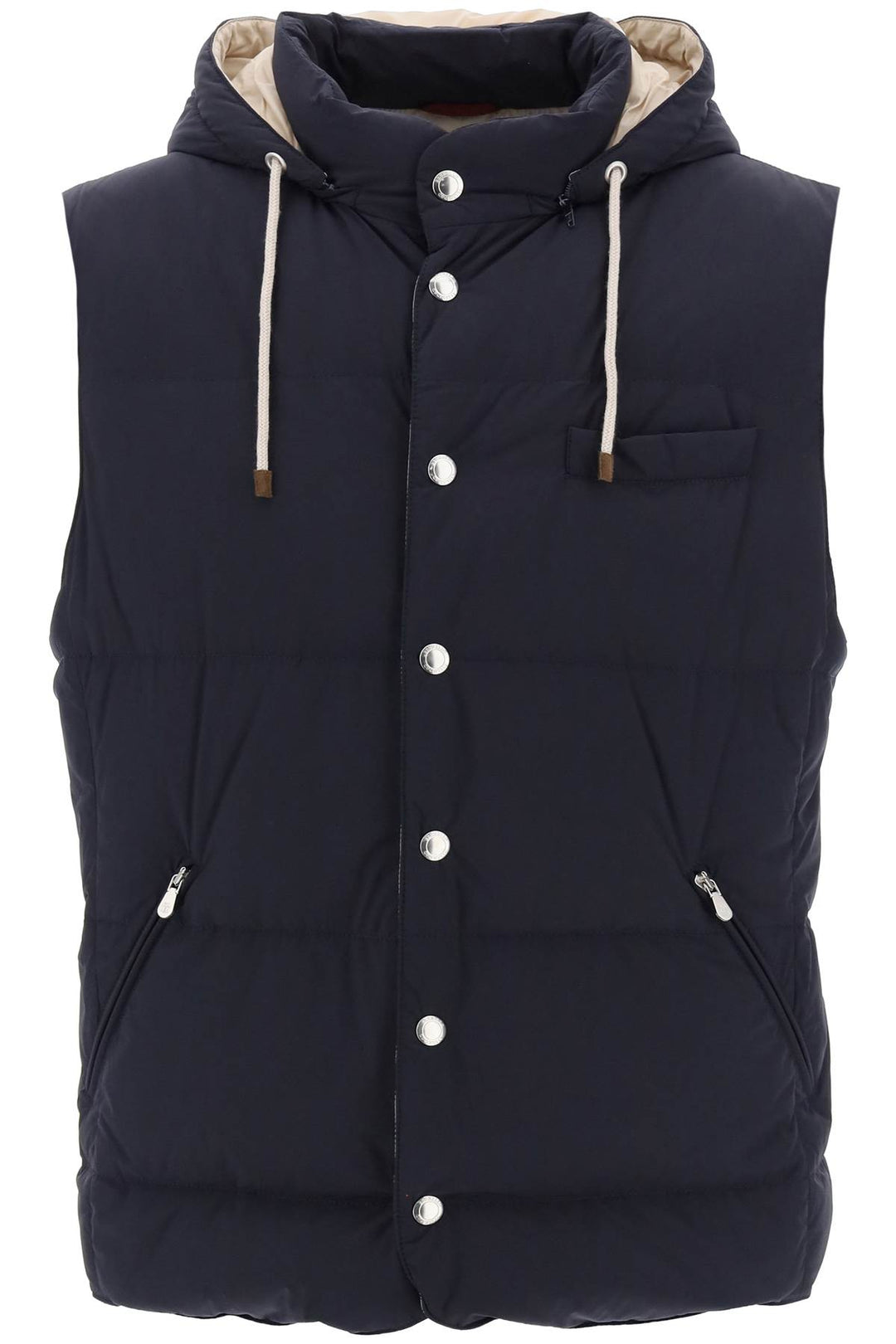 Puffer Vest With Detachable Hood - Brunello Cucinelli - Men