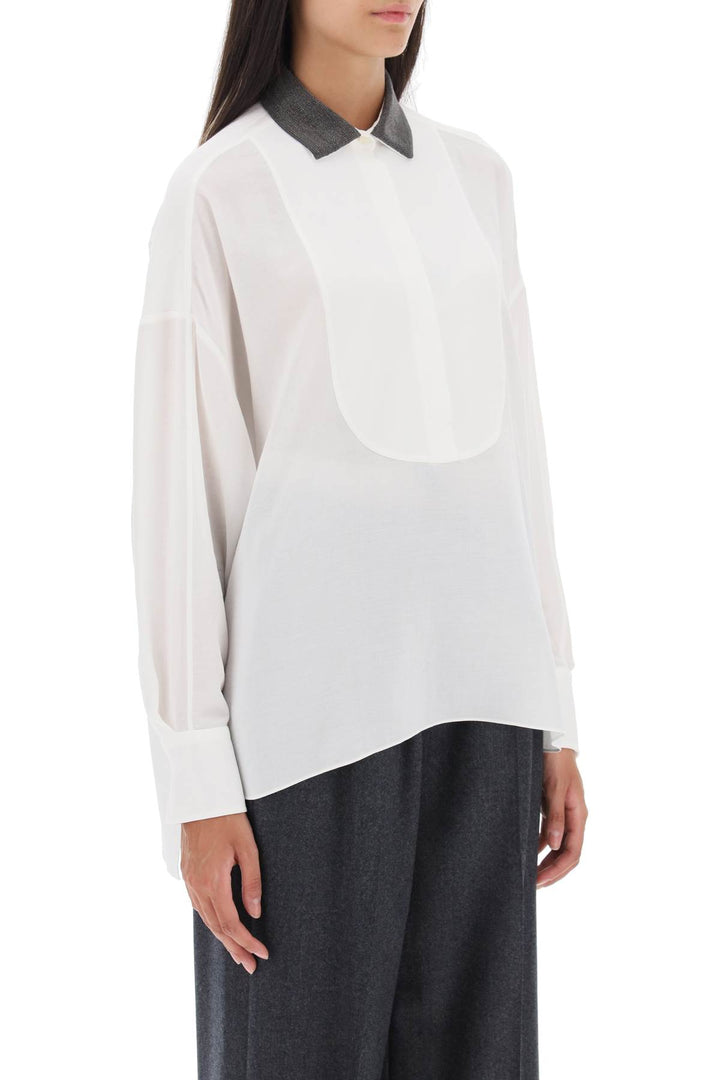 Shirt With Shiny Collar - Brunello Cucinelli - Women