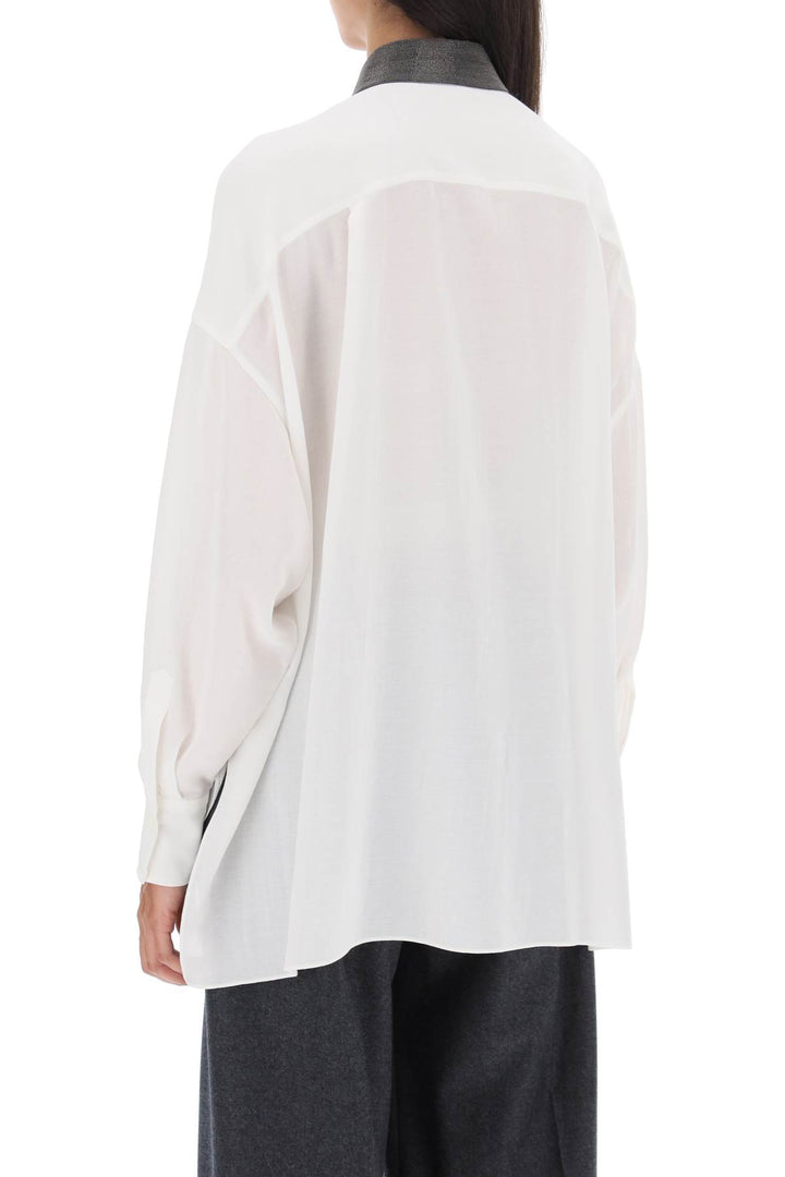 Shirt With Shiny Collar - Brunello Cucinelli - Women