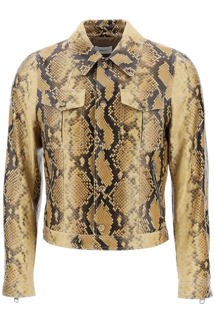 Python Print Leather Jacket - Bally - Men