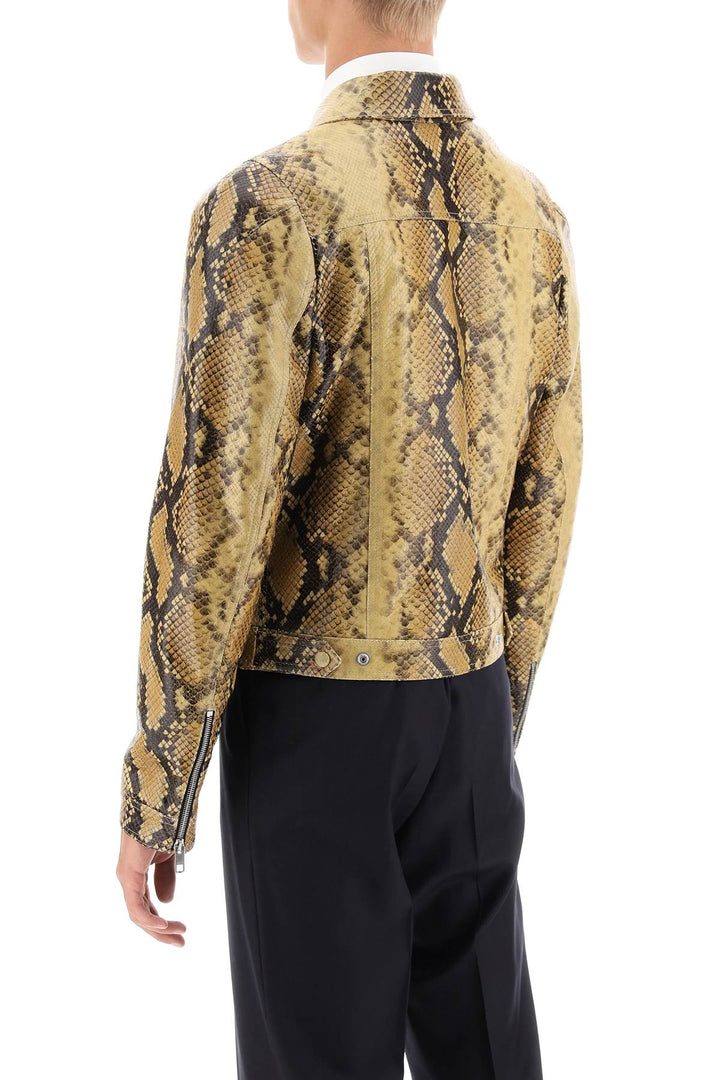 Python Print Leather Jacket - Bally - Men