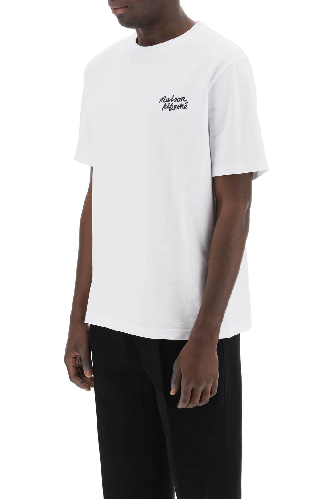 T Shirt With Logo Lettering - Maison Kitsune - Men