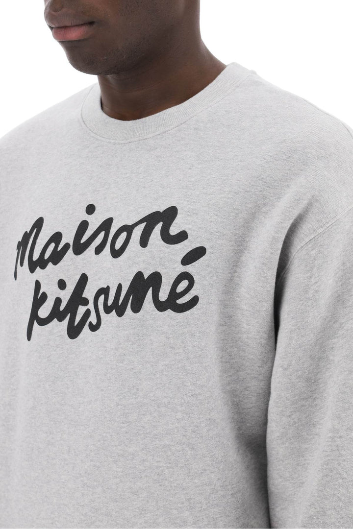 Felpa Girocollo Con Logo Handwriting - Maison Kitsune - Men