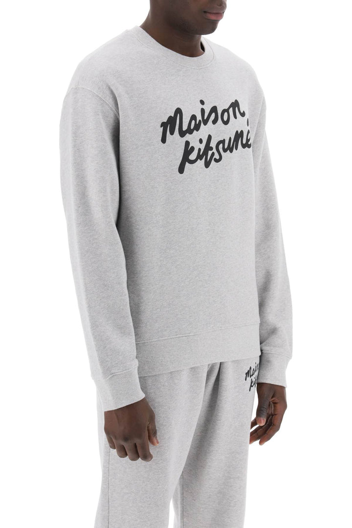 Felpa Girocollo Con Logo Handwriting - Maison Kitsune - Men