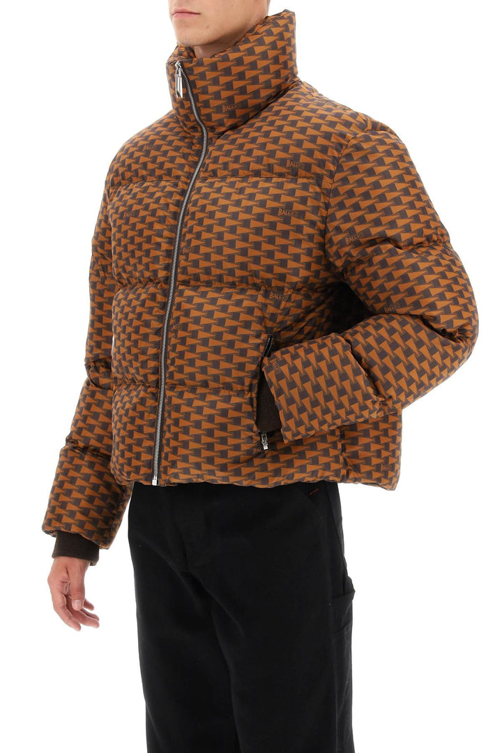 Short Puffer Jacket With Pennant Motif - Bally - Men