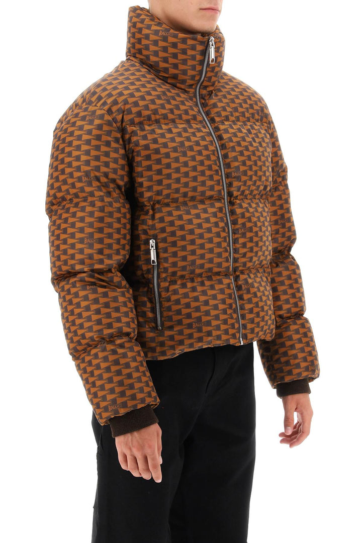 Short Puffer Jacket With Pennant Motif - Bally - Men