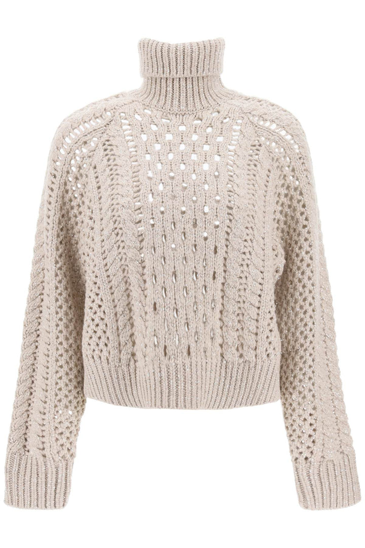 Dazzling Irish Cables Cropped Sweater - Brunello Cucinelli - Women