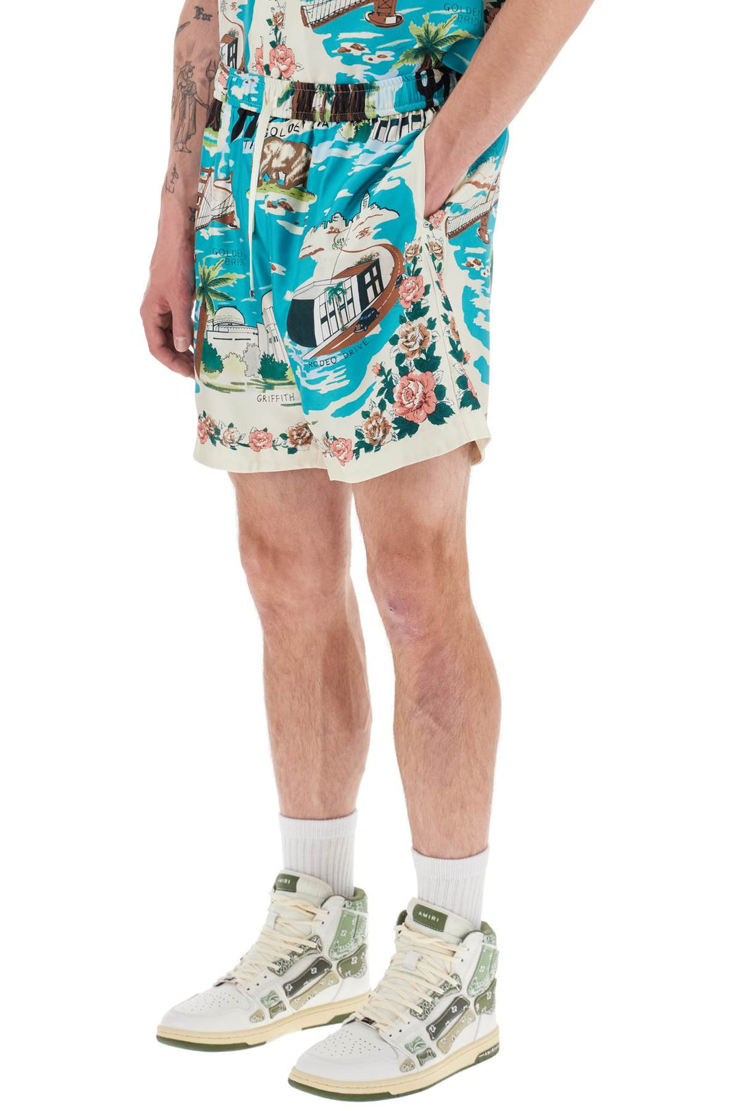 California Hawaiian Silk Shorts - Amiri - Men