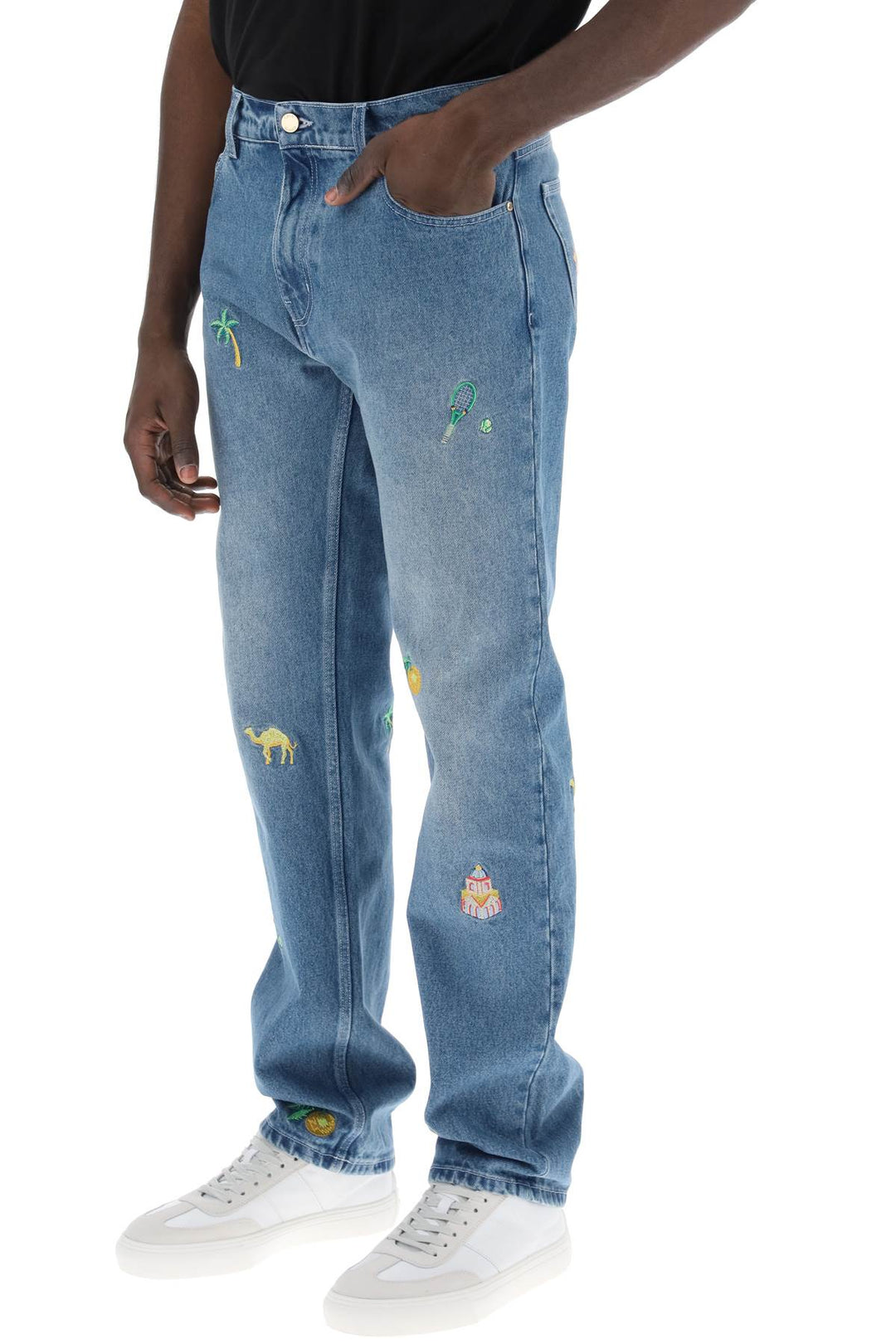 Embroidered Straight Jeans - Casablanca - Men