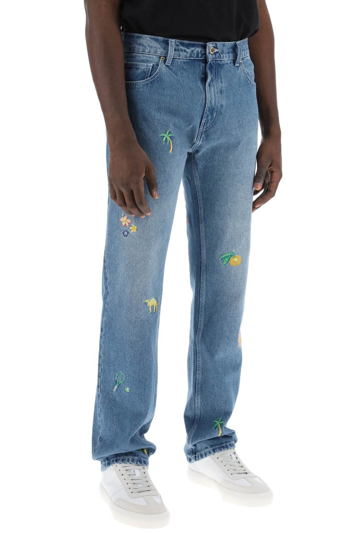 Embroidered Straight Jeans - Casablanca - Men