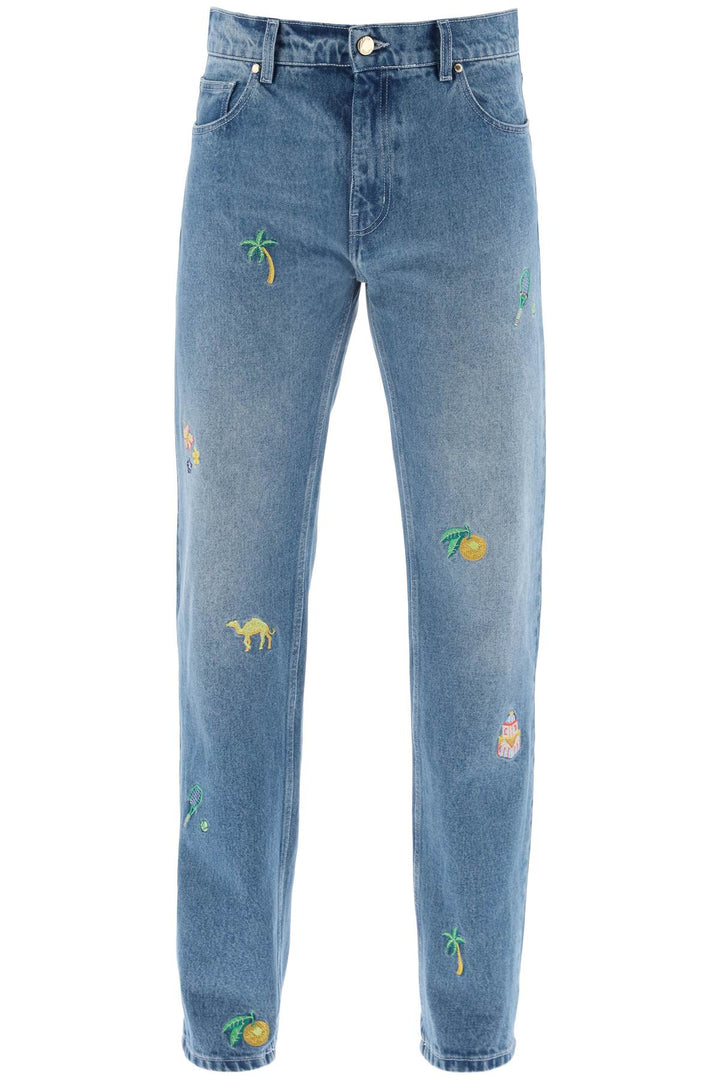 Embroidered Straight Jeans - Casablanca - Men