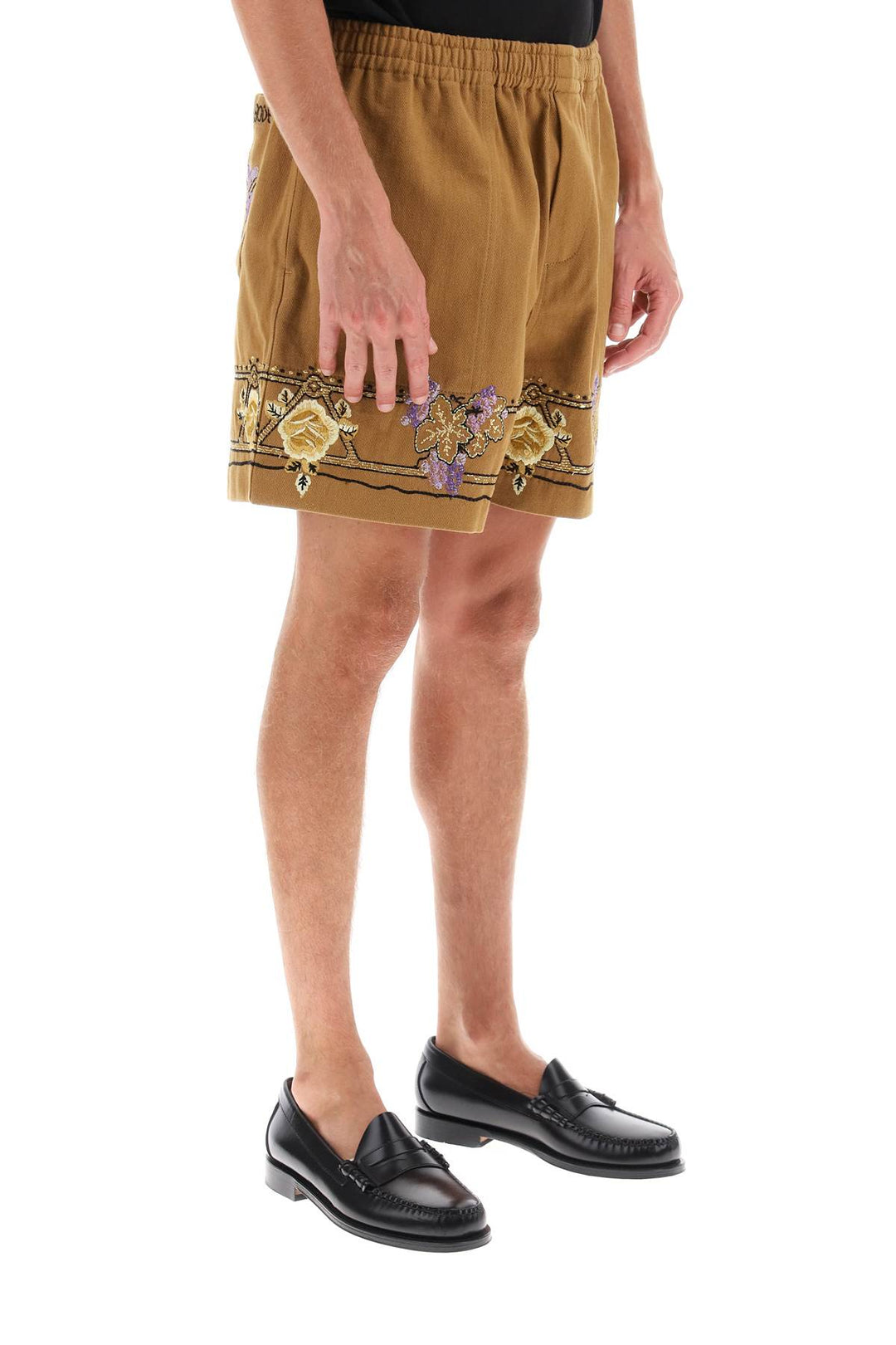 Autumn Royal Shorts With Floral Embroideries - Bode - Men