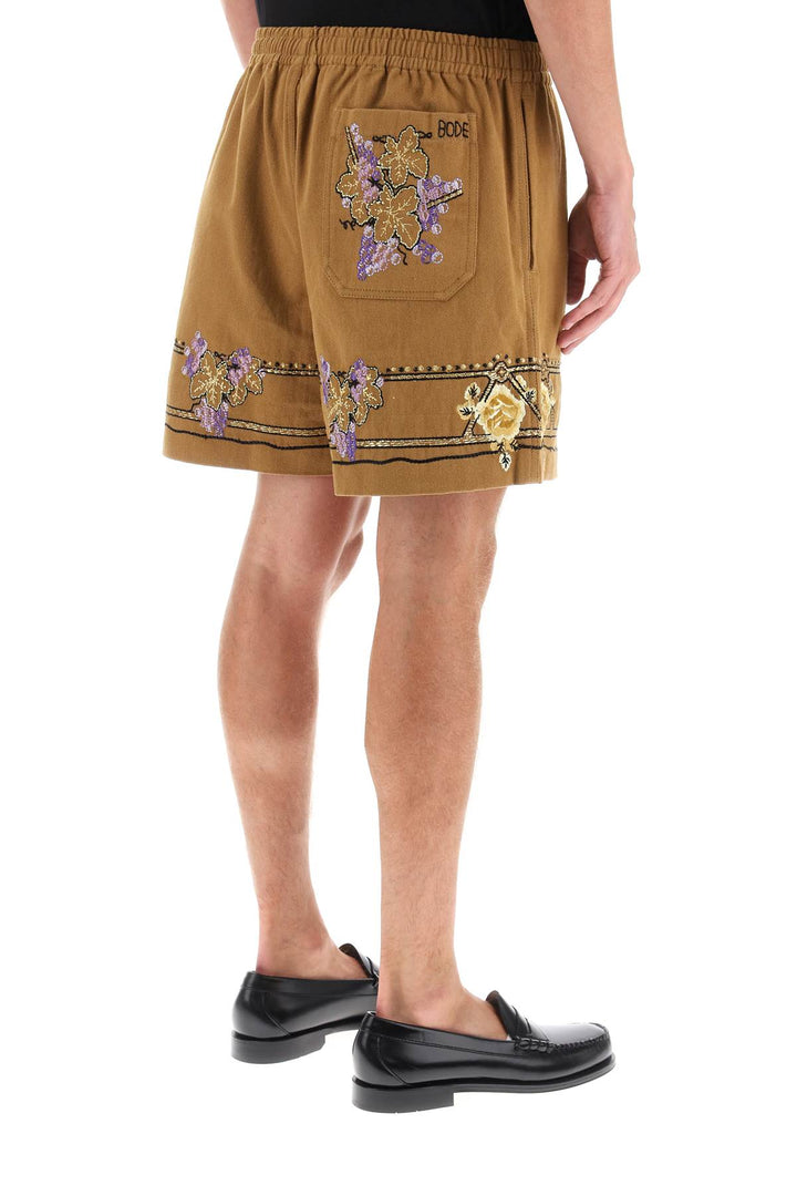 Autumn Royal Shorts With Floral Embroideries - Bode - Men