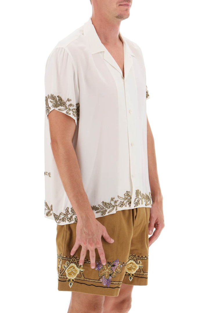 Silk Shirt With Floral Beadworks - Bode - Men