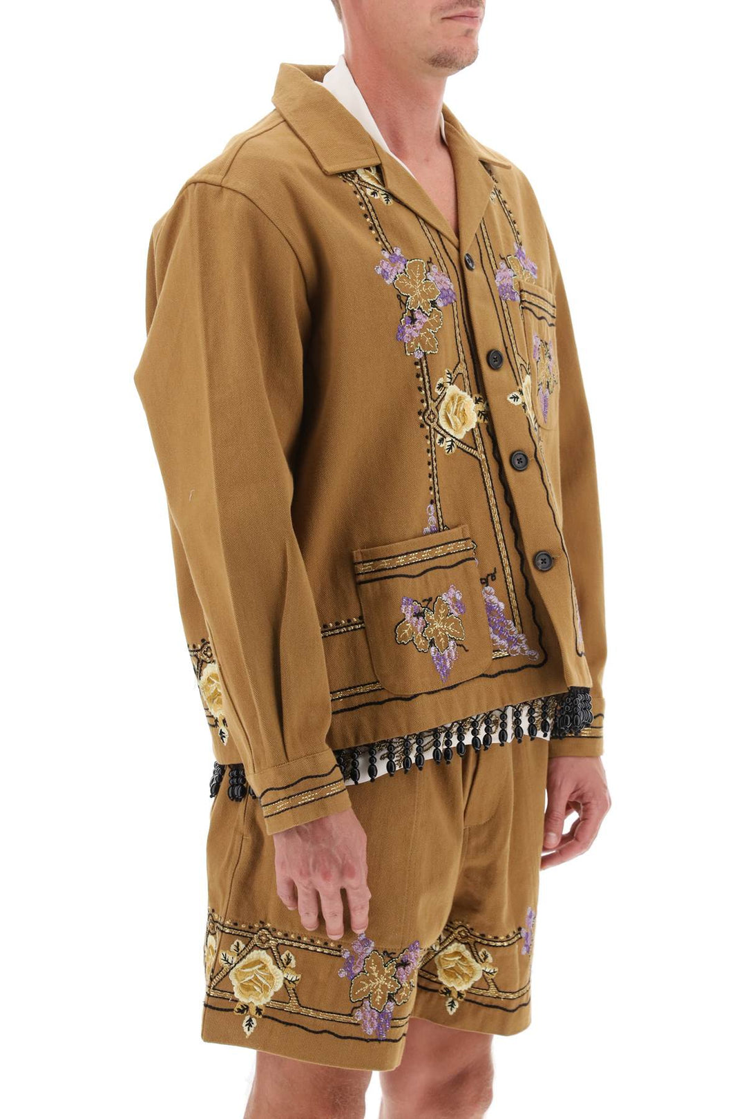 Autumn Royal Overshirt With Embroideries And Beadworks - Bode - Men