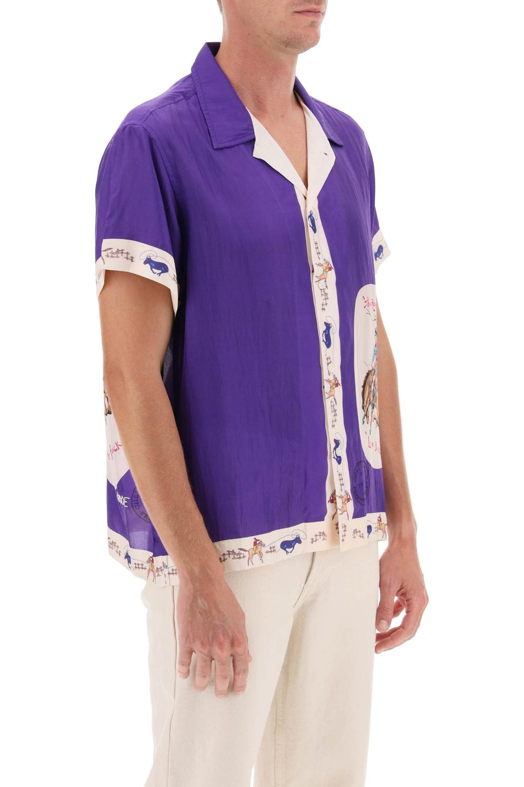 Round Up Bowling Shirt With Graphic Motif - Bode - Men