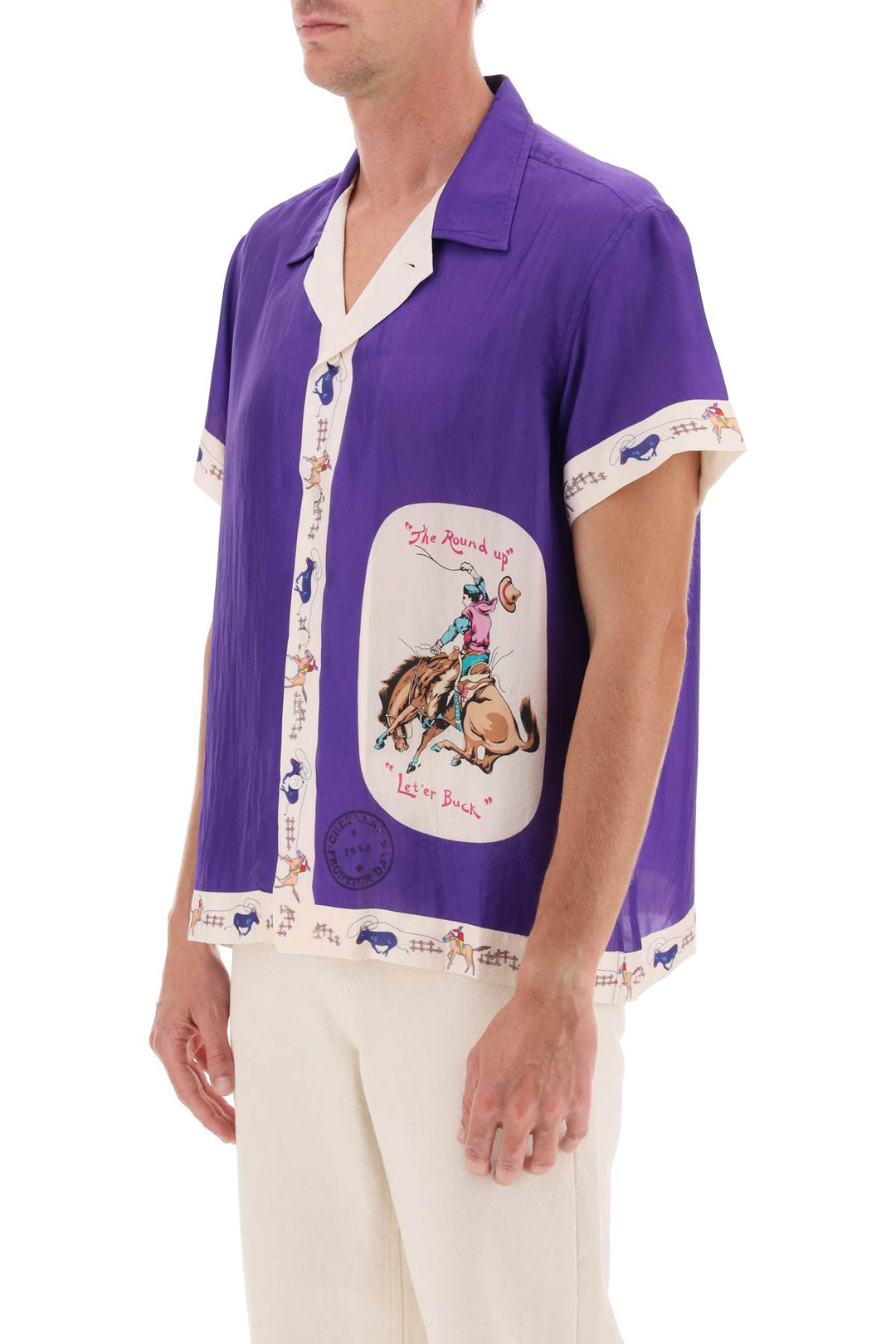 Round Up Bowling Shirt With Graphic Motif - Bode - Men