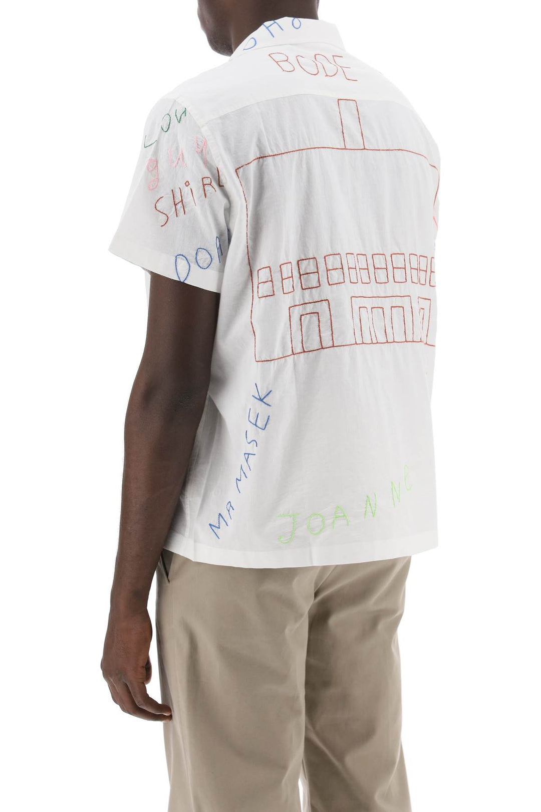 Familial Bowling Shirt With Lettering Embroideries - Bode - Men