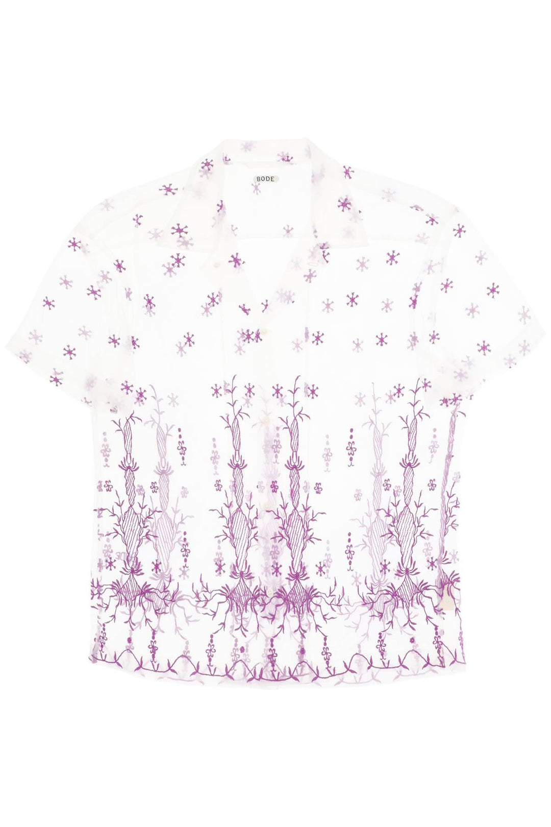 Lavandula Bowling Shirt In Embroidered Tulle - Bode - Men