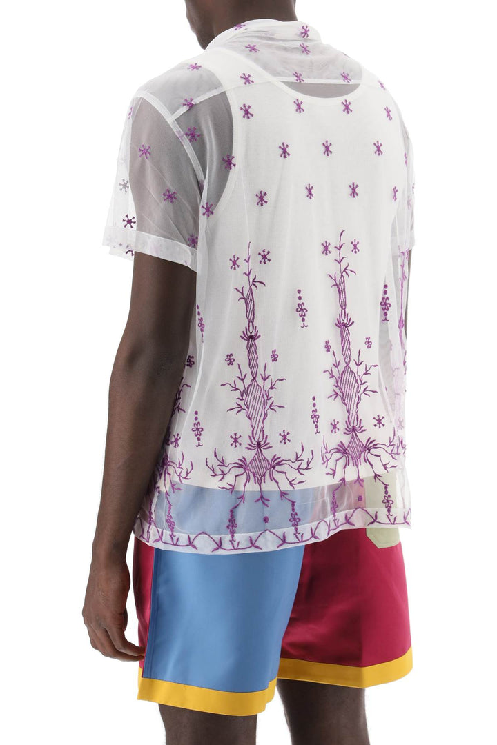 Lavandula Bowling Shirt In Embroidered Tulle - Bode - Men