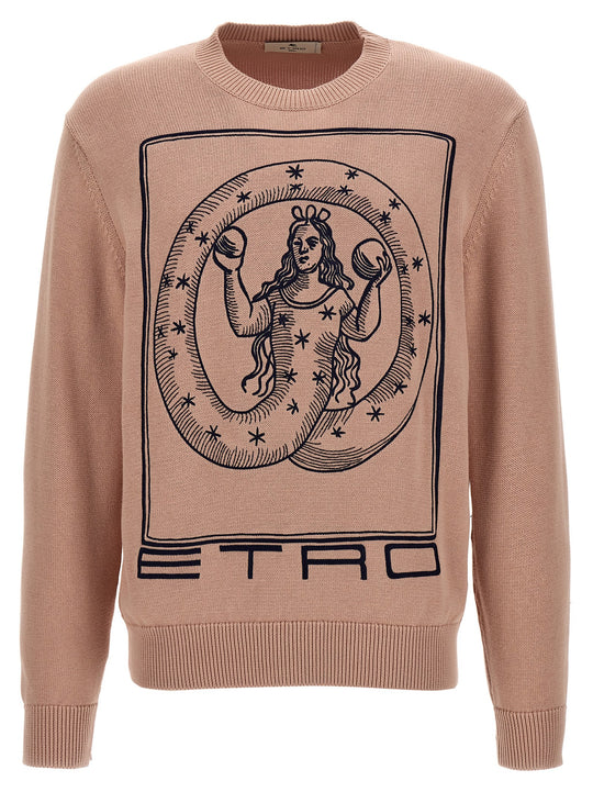 Logo Embroidery Sweater Sweaters And Cardigans Pink
