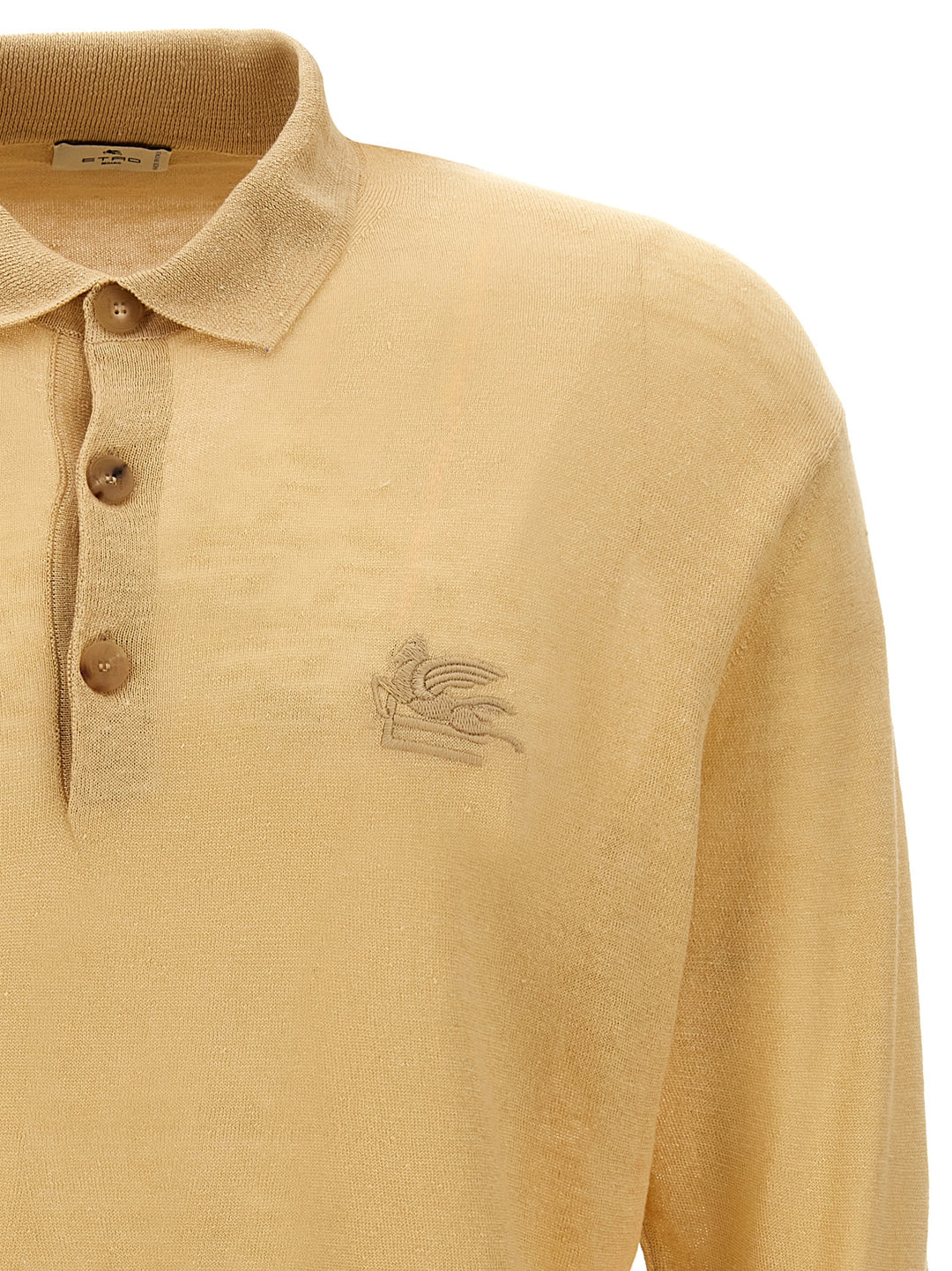 Logo Embroidery  Shirt Polo Beige