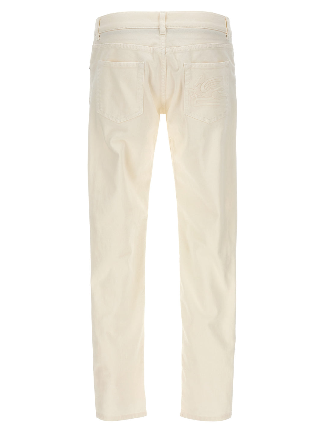 Tone-On-Tone Logo Jeans White