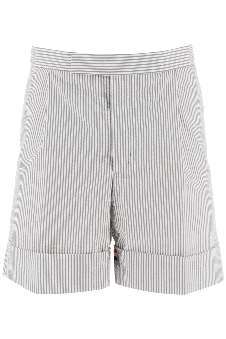 Striped Shorts With Tricolor Details - Thom Browne - Men