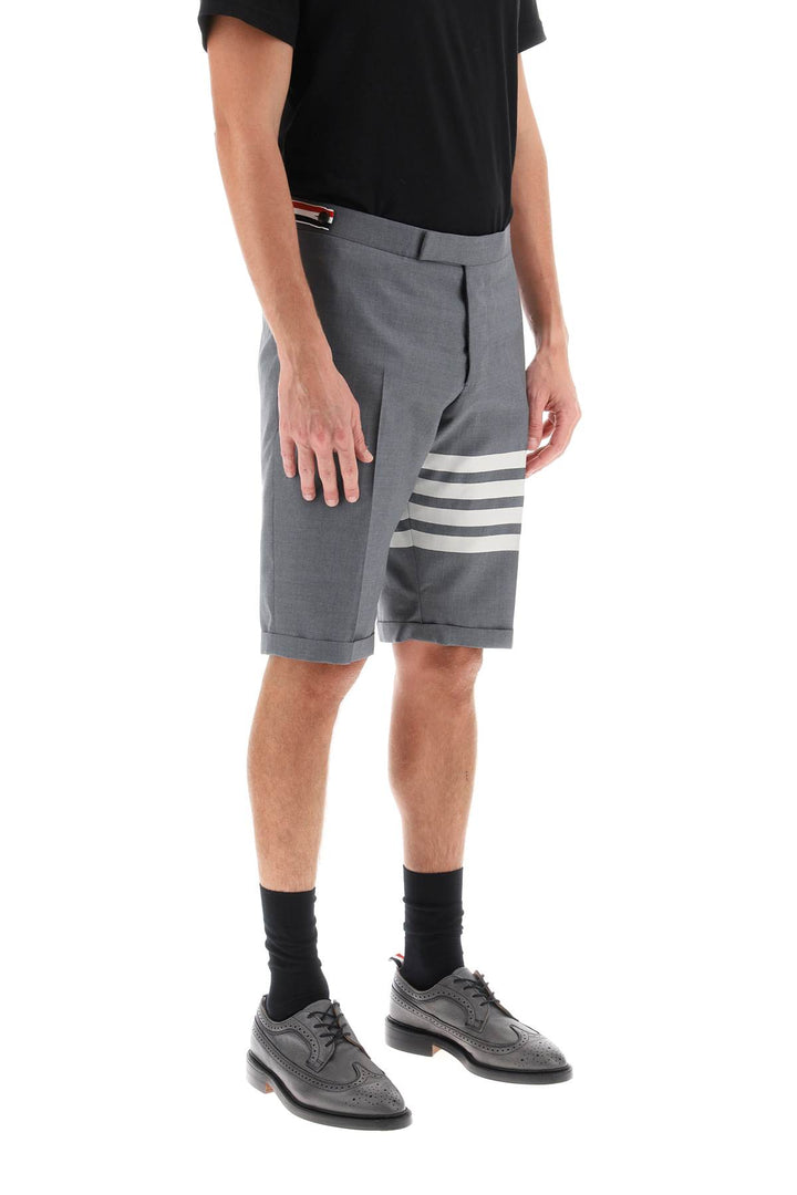 4 Bar Shorts In Light Wool - Thom Browne - Men