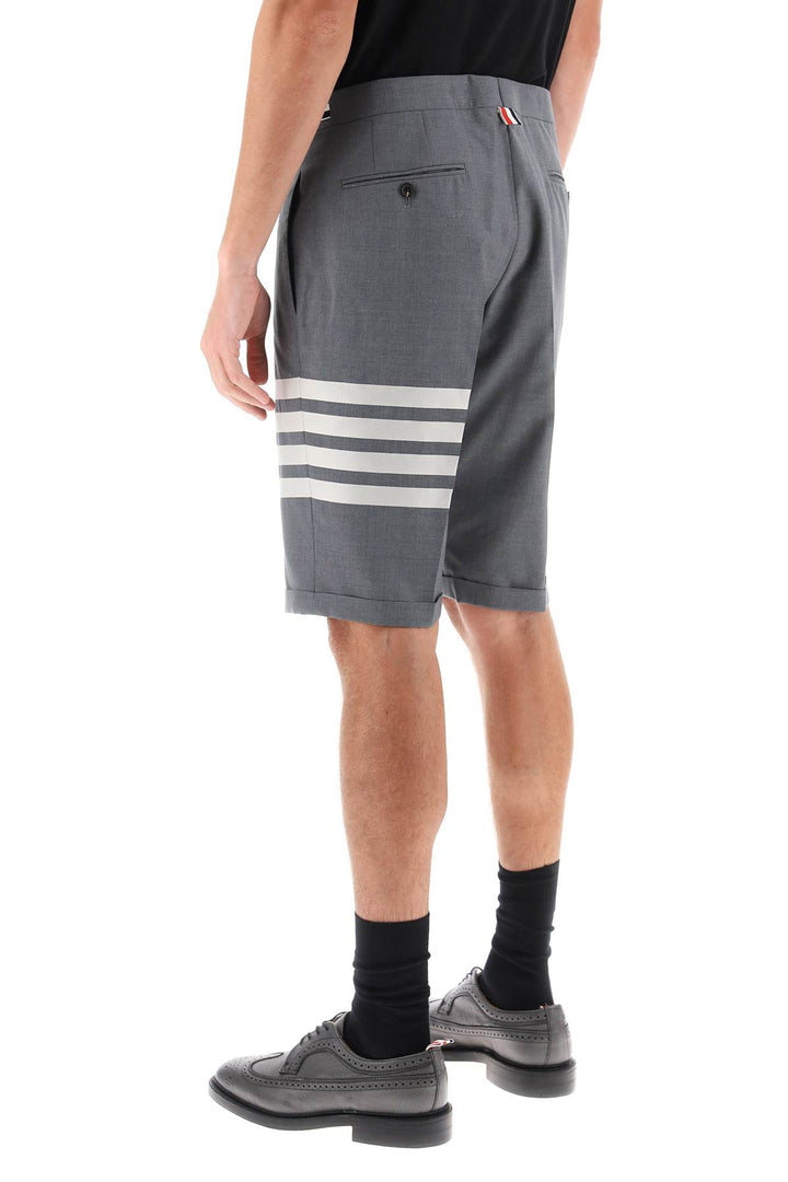 4 Bar Shorts In Light Wool - Thom Browne - Men